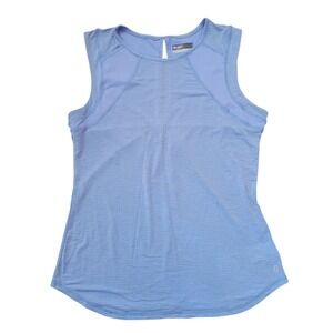 Lija Blue Sleeveless Keyhole Back Athletic Tank Top L Golf Shirt Athleisure
